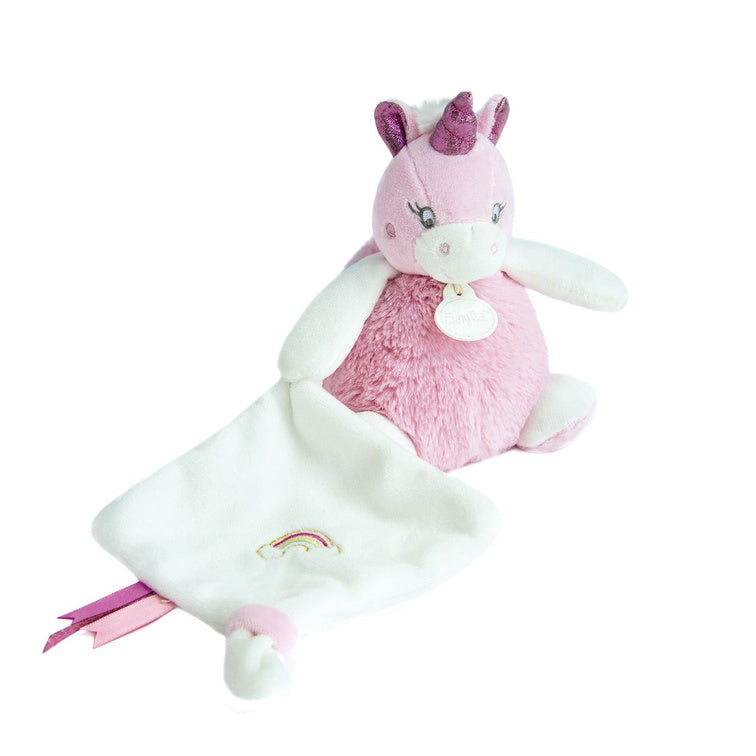 Peluche licorne rose avec mouchoir - Poussière d'étoiles - BN0452 Baby'Nat