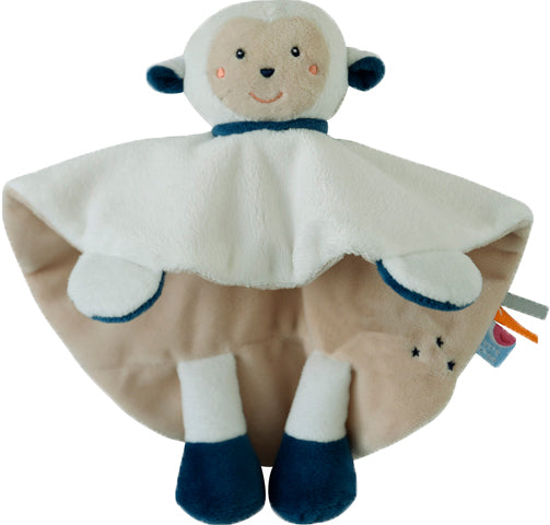 Doudou mouton plat blanc beige - Sucre d'Orge