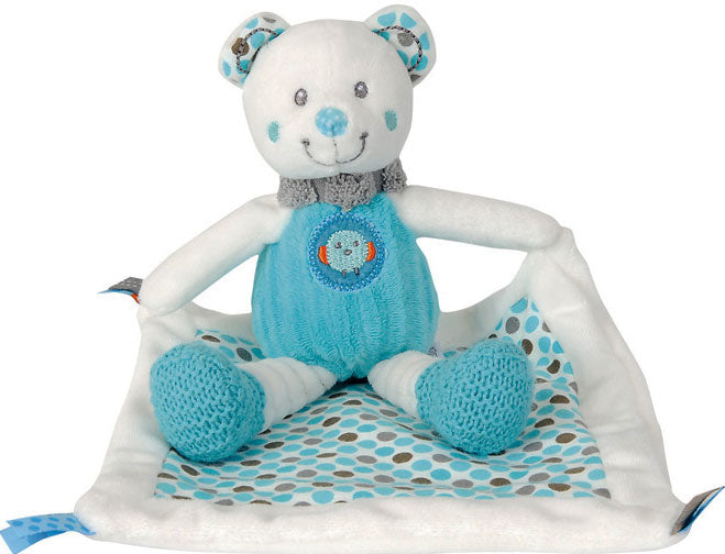 Peluche ours avec mouchoir bleu blanc - Nicotoy