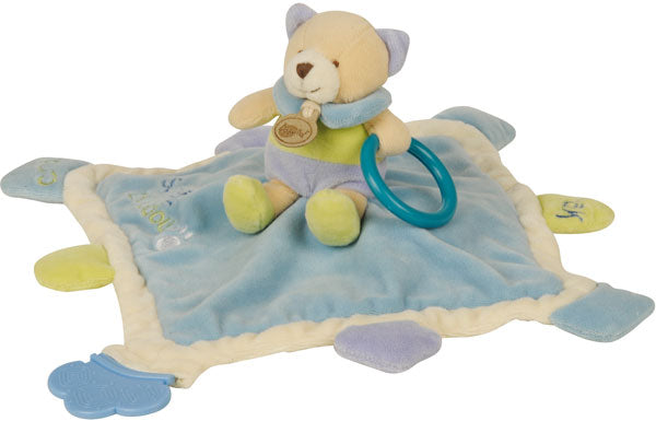 Doudou chat éveil plat bleu blanc - BN740 Baby'Nat