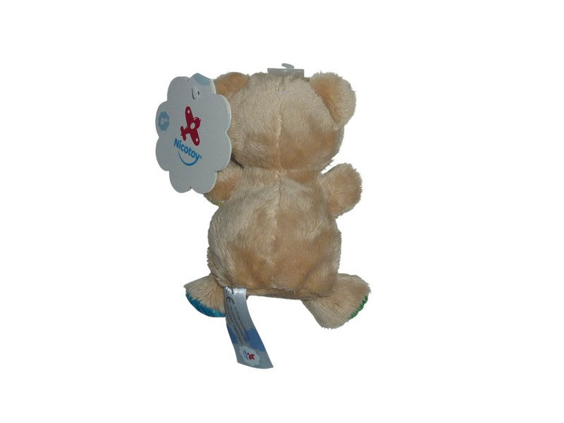 Peluche ours marron multicolore - Nicotoy - 18 cm