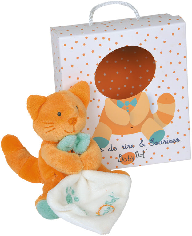 Peluche chat mouchoir - Eclats de rires et sourires - BN047 Baby'Nat