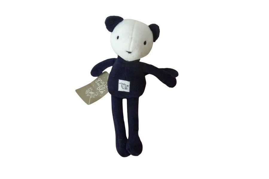 Peluche chat bleu marine blanc - Grain de blé - 24 cm