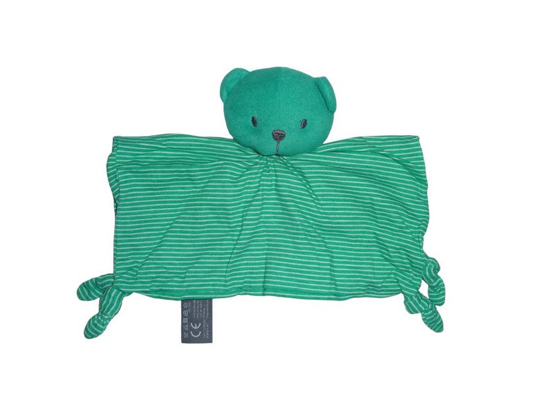 Doudou ours plat vert rayé - Orchestra