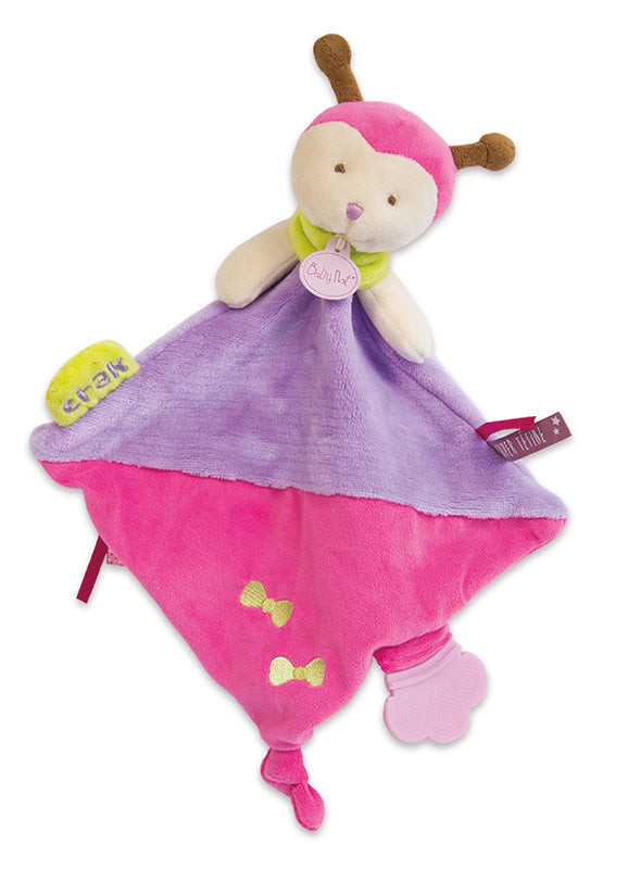 Doudou coccinelle plat rose violet - Les super doudous - BN0134 Baby'Nat