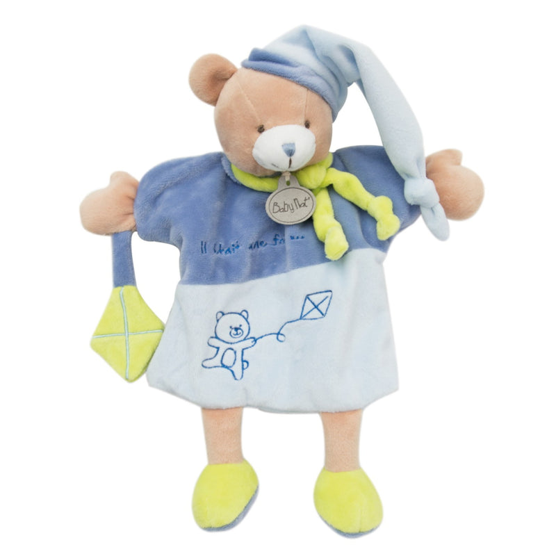 Doudou ours marionnette bleu - Il était une fois - BN0284 Baby'Nat