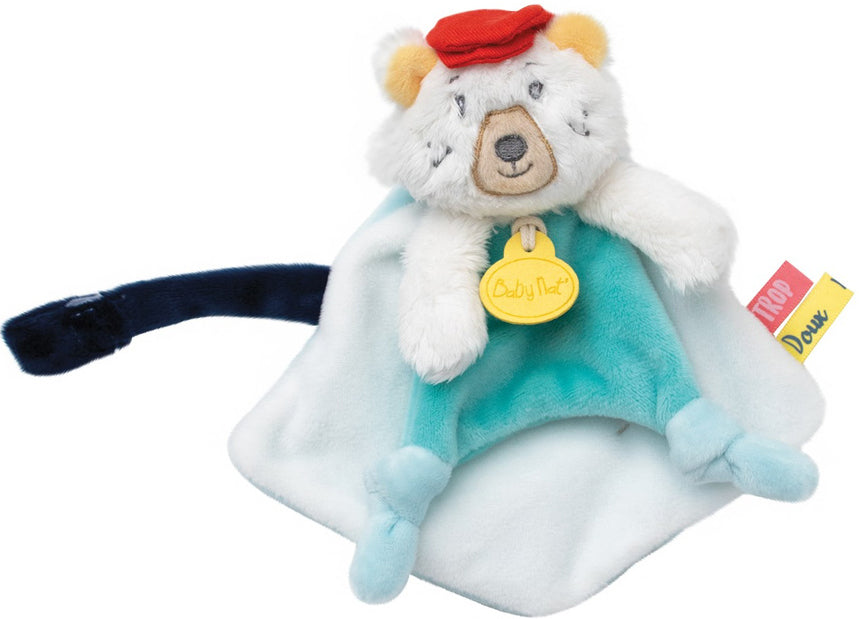 Doudou ours Mr Paul plat blanc - Paul & Lou - BN0372 Baby'Nat
