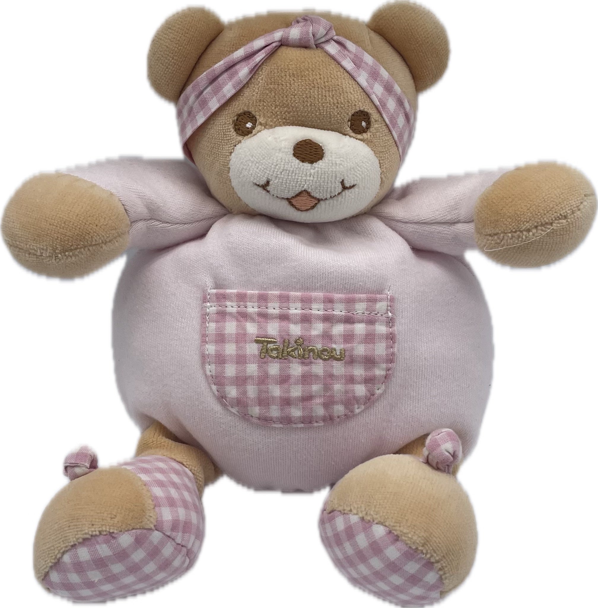 Peluche ours rose - Takinou - 24 cm