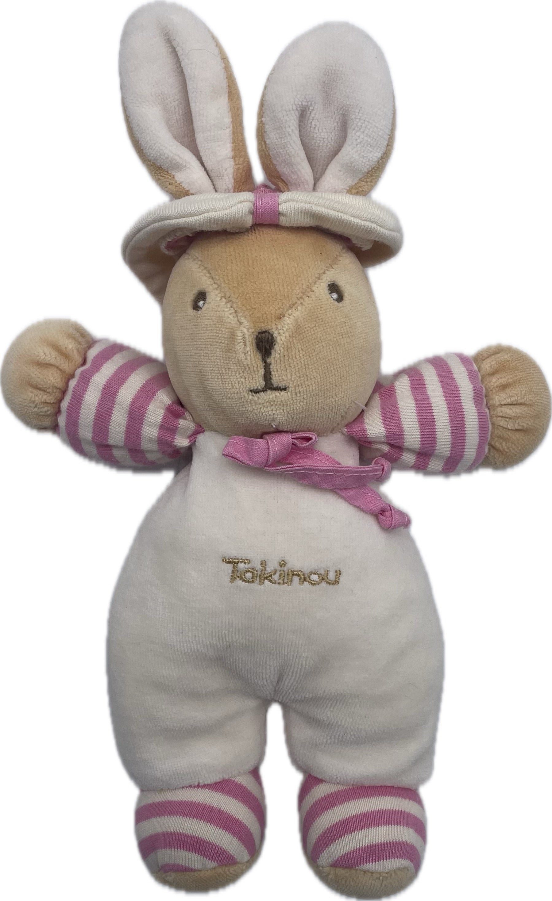 Peluche lapin rose - Takinou - 27 cm