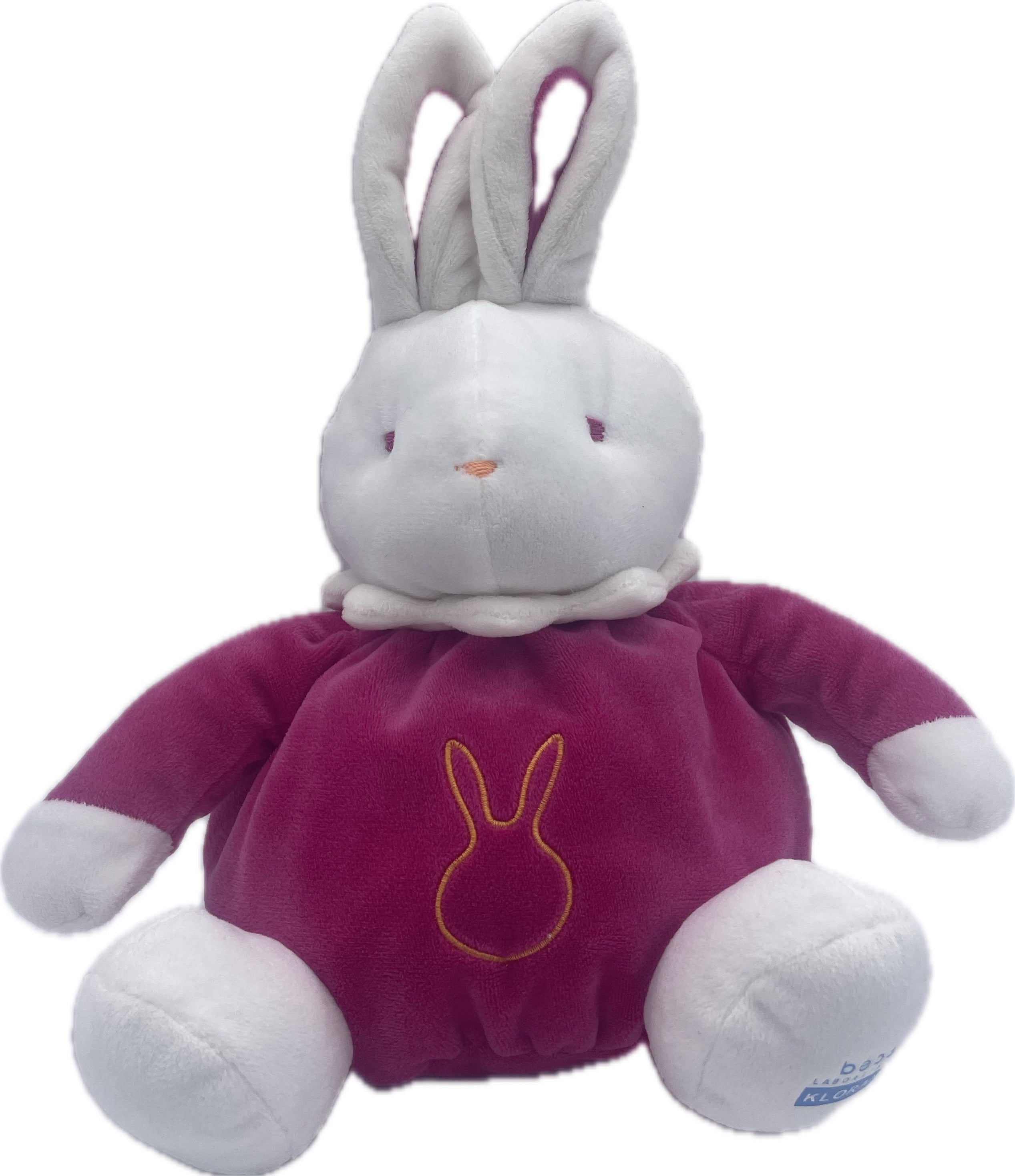 Peluche lapin blanc fuchsia - Klorane - 27 cm