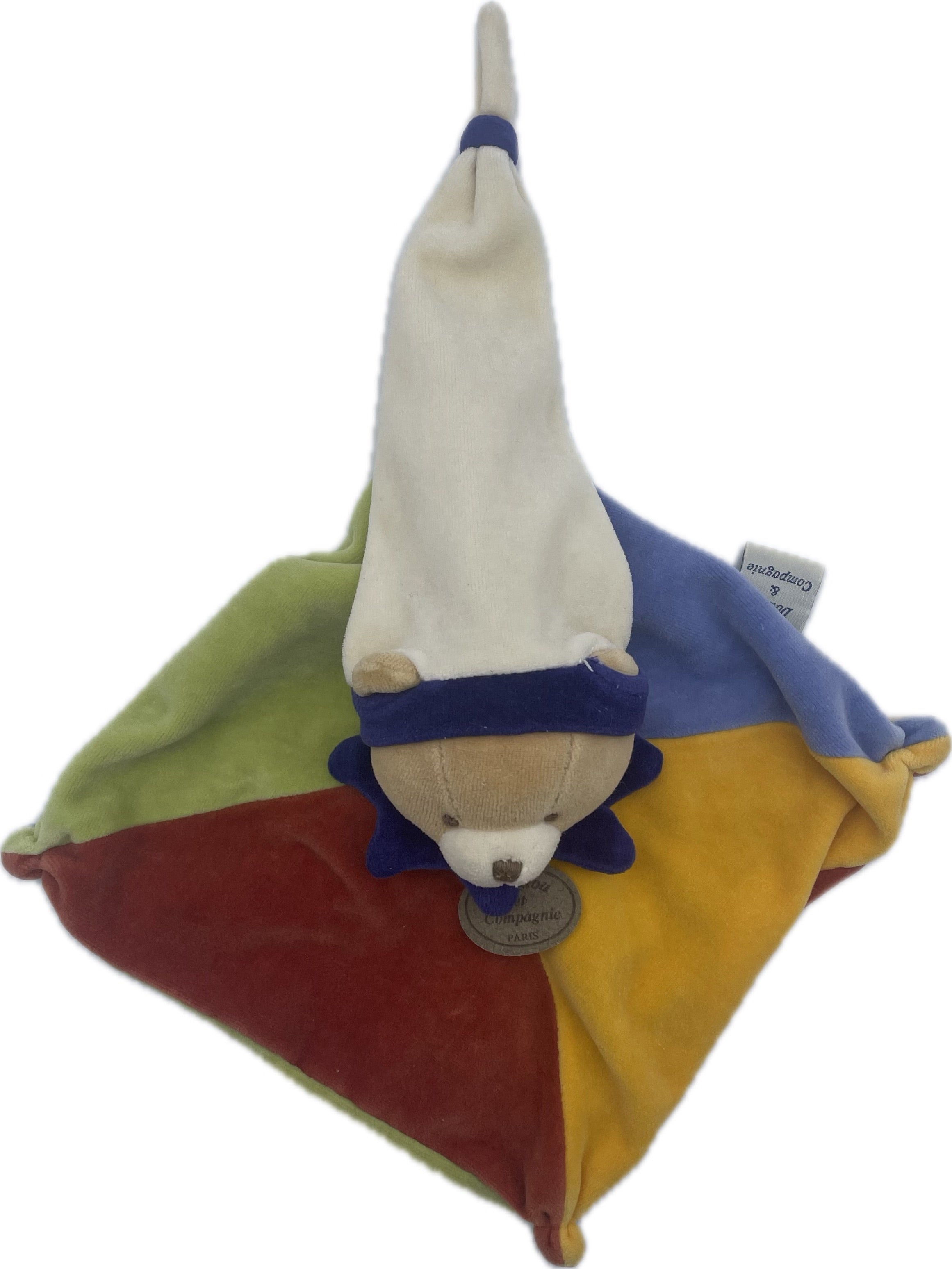 Doudou ours plat multicolore - Doudou et Compagnie