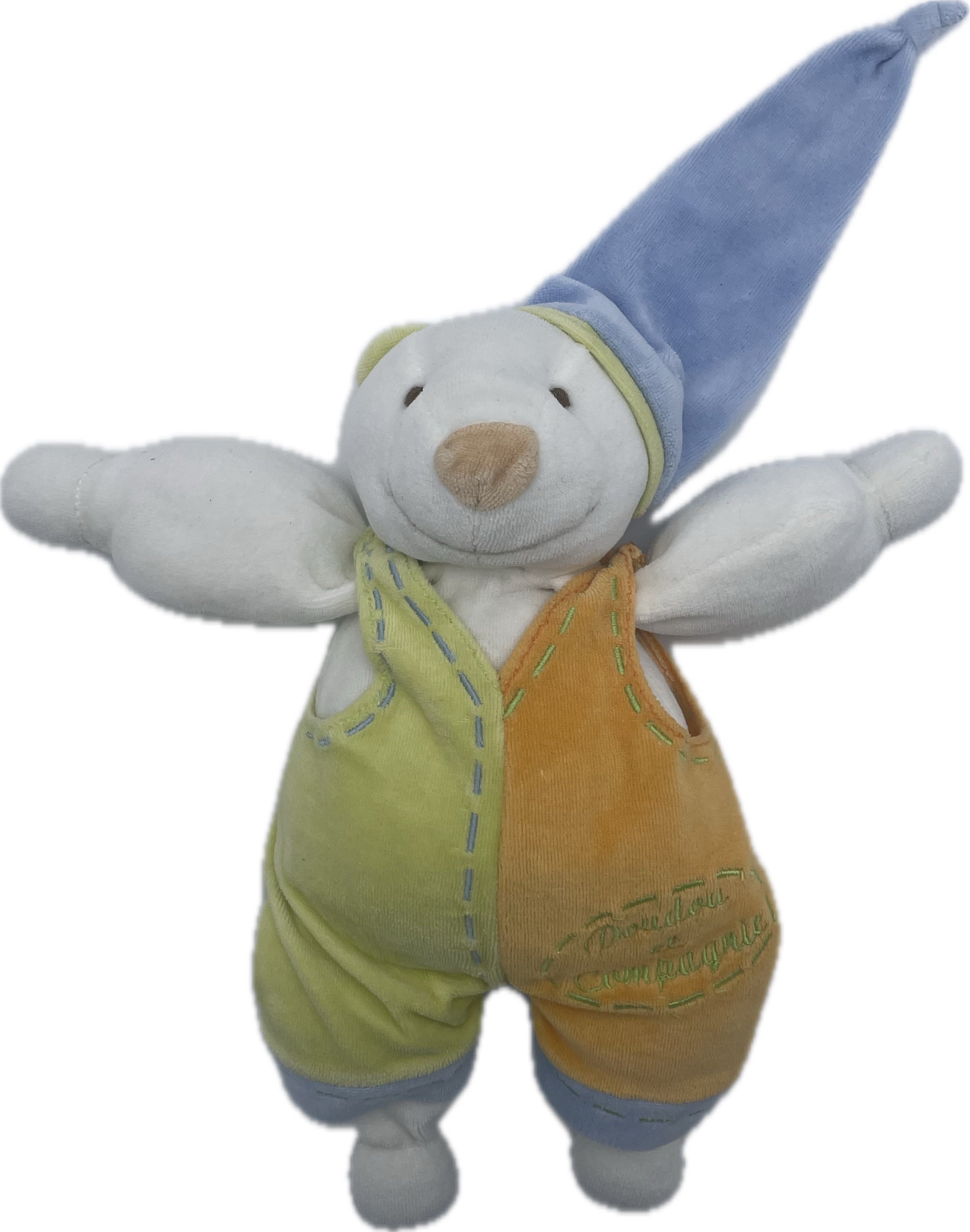 Peluche ours vert orange bleu - Doudou et Compagnie - 32 cm