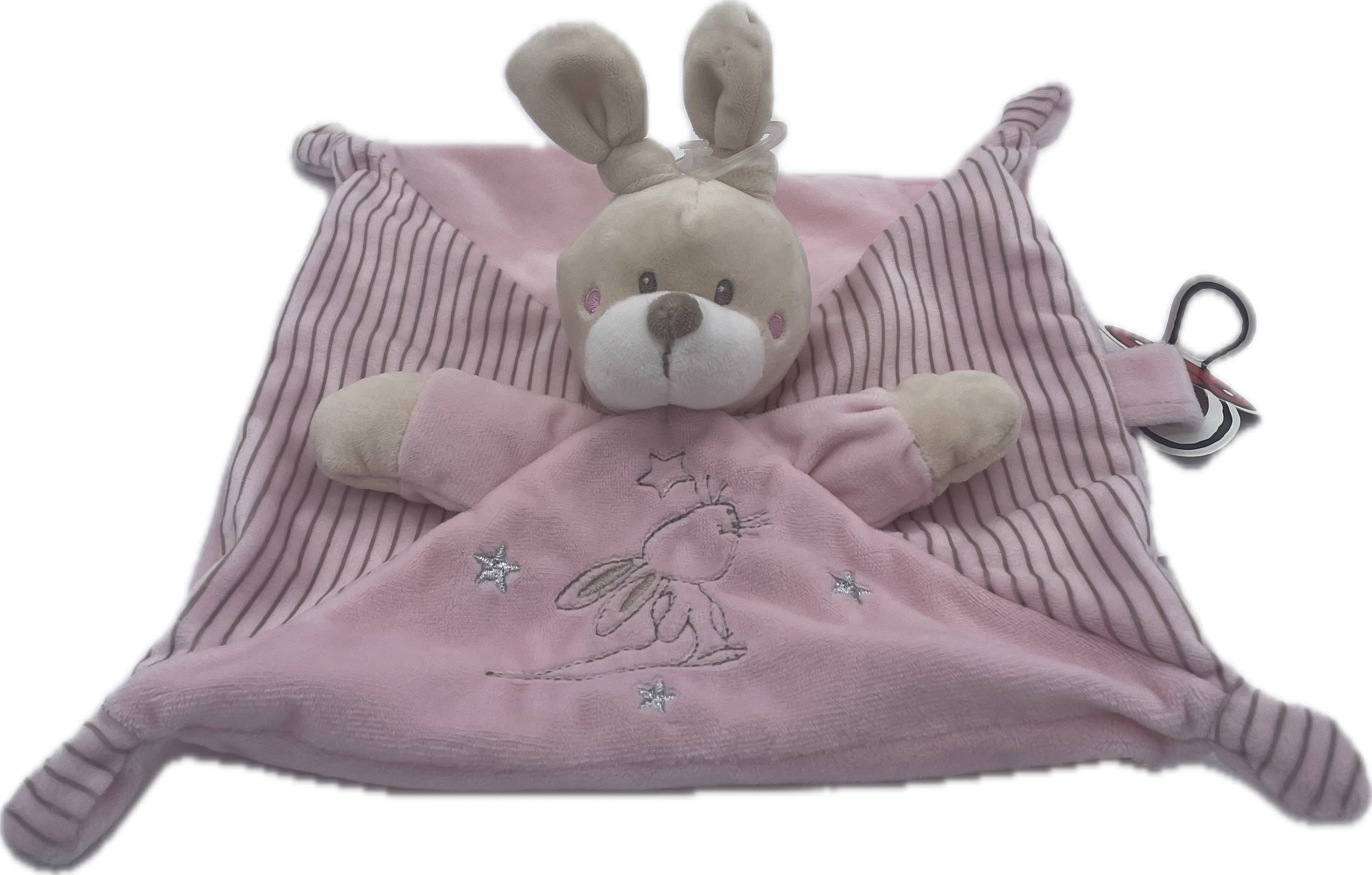 Doudou lapin plat rose - Nicotoy