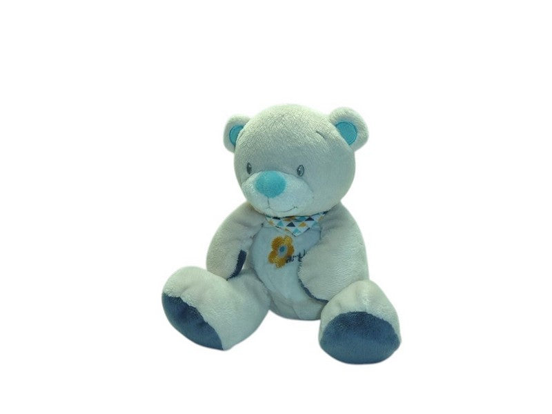 Peluche ours beige bleu - Arthur et Lola - 24 cm