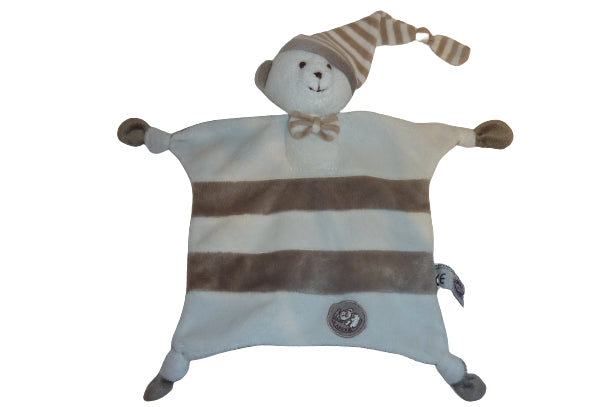 Doudou ours plat blanc marron - MGM