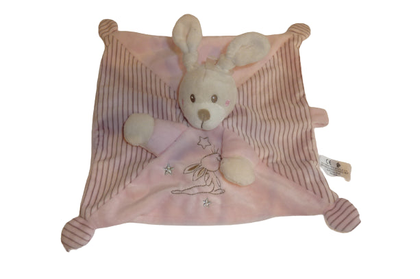 Doudou lapin plat rose - Nicotoy