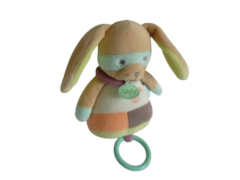 Peluche musicale lapin - Les Masqués - BN0122 Baby'Nat - 26 cm