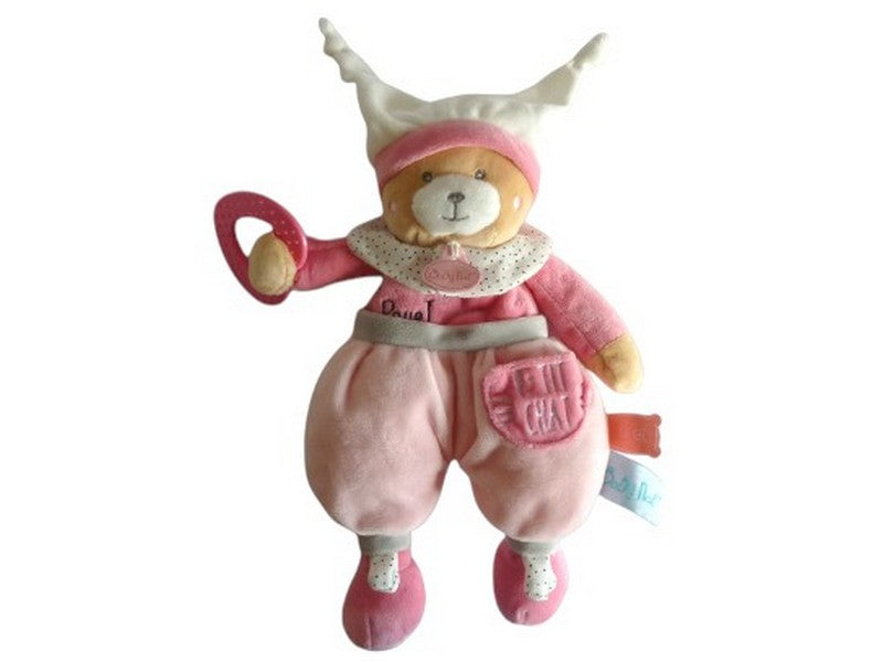 Peluche ours rose éveil - Brioche et Polochon - BN0343 Baby'Nat - 30 cm