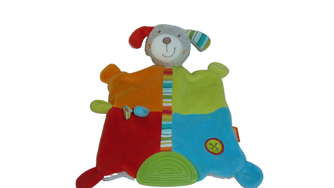 Doudou chien multicolore - plat - Babysun