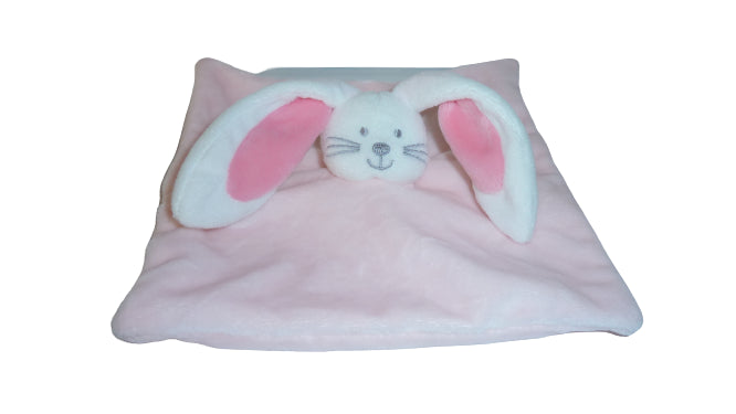 Doudou lapin plat rose - Kimbaloo
