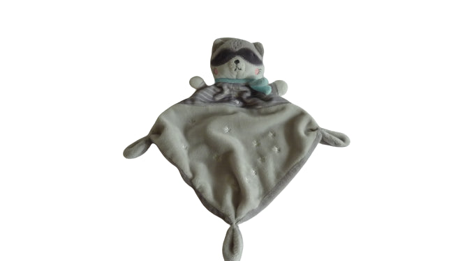 Doudou raton laveur - plat - Mots d'Enfants