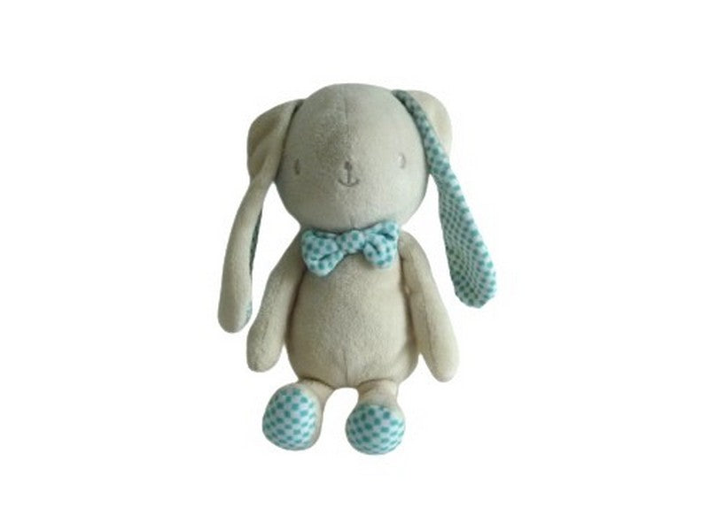 Peluche lapin beige turquoise - Klorane - 23 cm