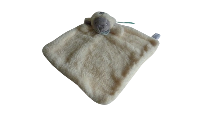 Doudou mouton plat écru gris Tex Baby