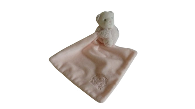 Peluche ours rose - mouchoir - Kaloo