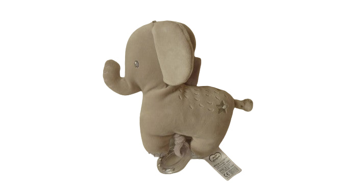 Peluche musicale éléphant gris - Mots d'Enfants - 25 cm