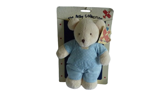 Peluche ours marron bleu - Nicotoy - 28 cm