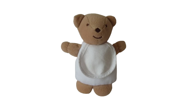 Peluche ours bavoir à broder blanc - DMC - 15 cm
