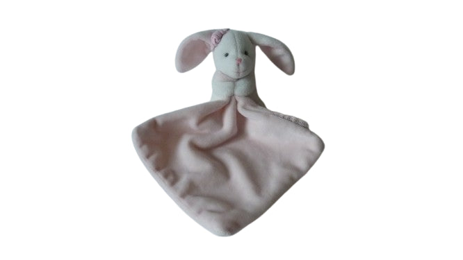 Peluche lapin blanc mouchoir rose - DC3337 Doudou et Compagnie