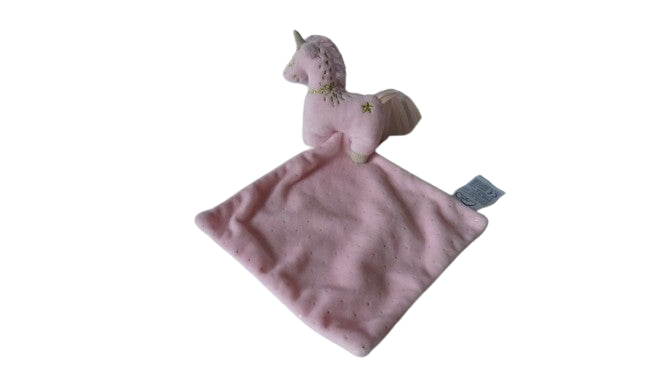 Peluche licorne rose mouchoir Mots d'Enfants