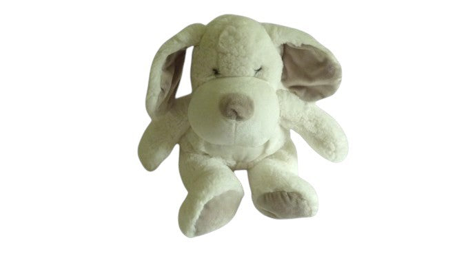 Peluche chien blanc gris - Mes Petits Cailloux - 31 cm