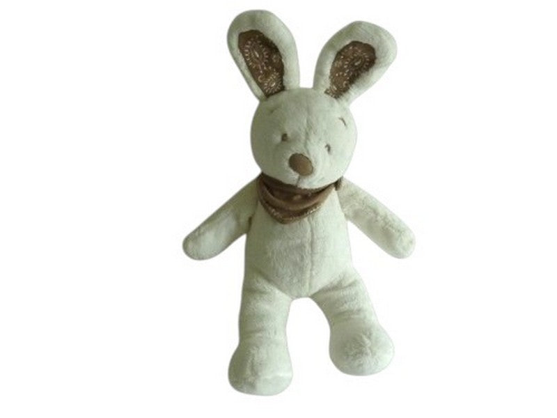 Peluche lapin blanc taupe - Nicotoy Simba Toys - 35 cm