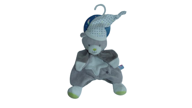 Doudou ours gris plat Magidoux Sucre d'Orge