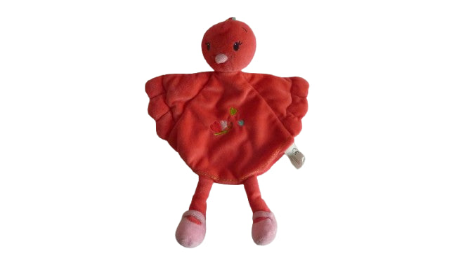 Doudou oiseau rouge et rose plat Nicotoy Simba Dickie