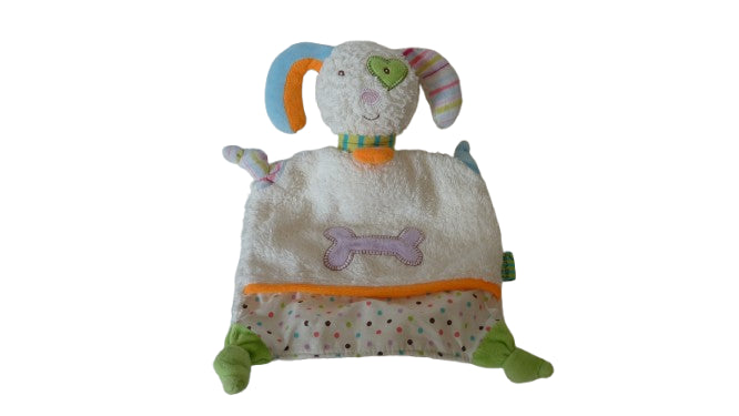 Doudou chien multicolore - plat - Babysun