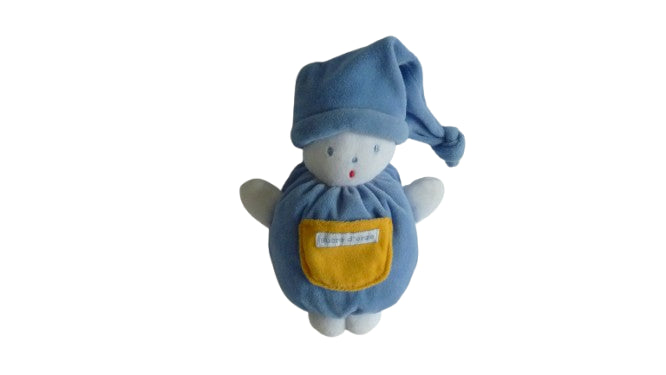 Peluche lutin bleue et jaune Sucre d'Orge