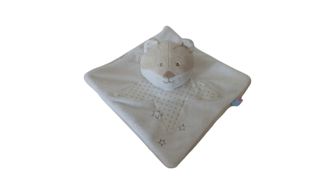 Doudou ours beige plat Sucre d'Orge