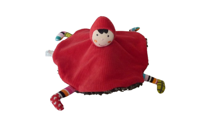 Doudou poupée loup plat réversible Le petit chaperon rouge Ebulobo