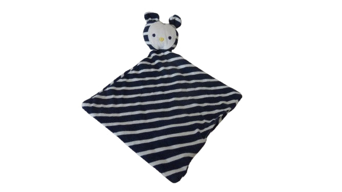Doudou ours bleu blanc - style marin - plat - Obaibi