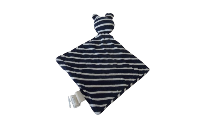 Doudou ours bleu blanc - style marin - plat - Obaibi