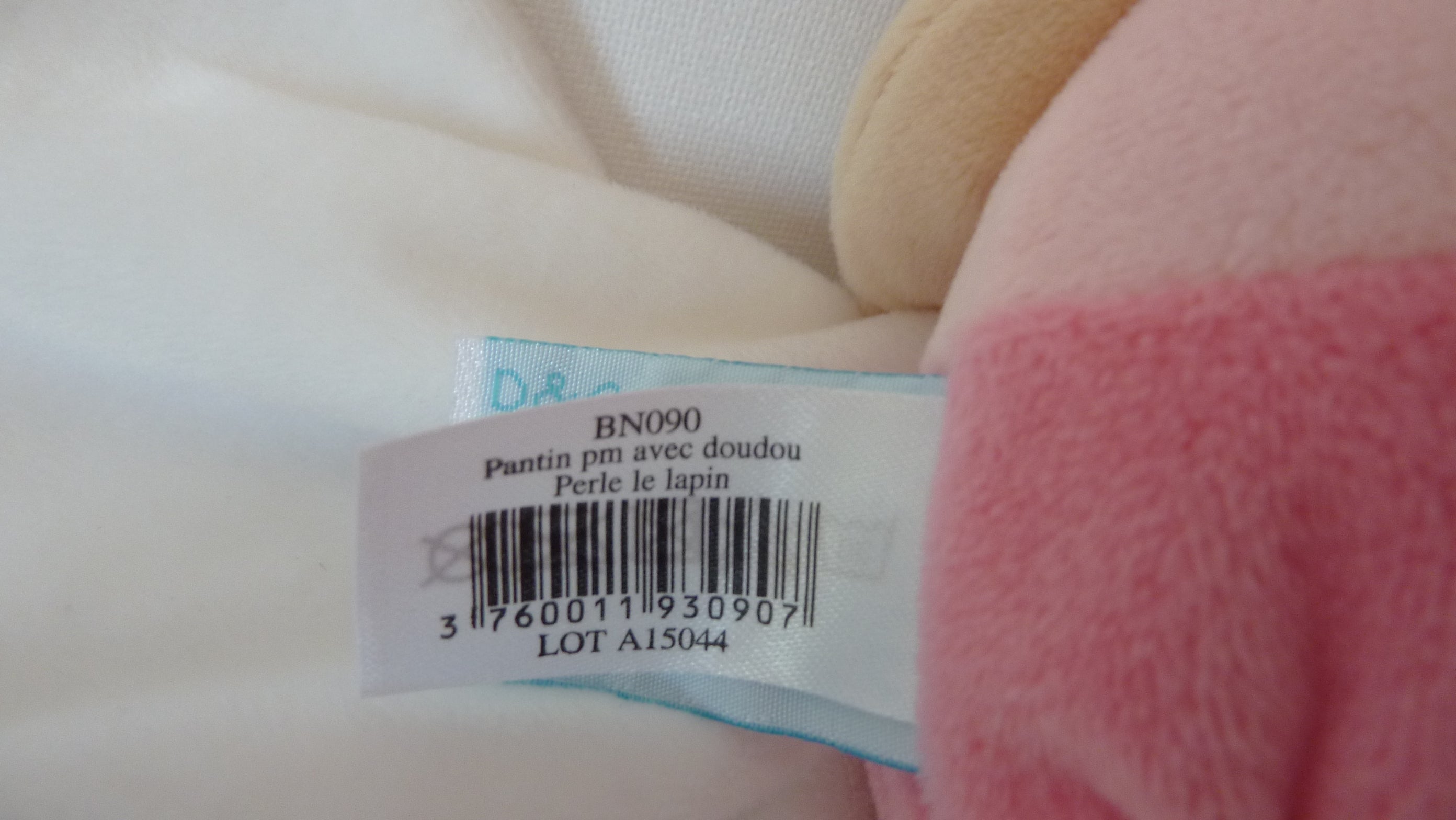 Doudou Perle le lapin mouchoir BN090 Baby'Nat