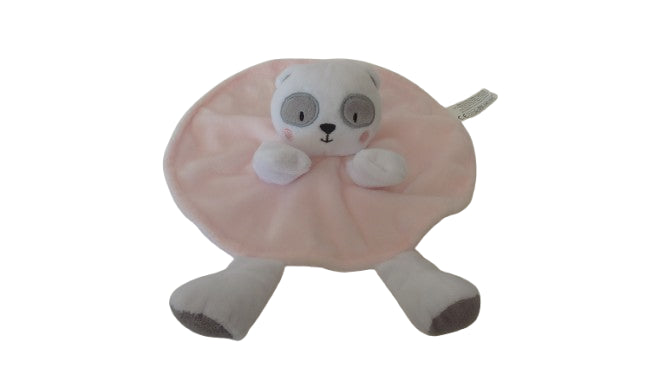 Doudou panda rose blanc - marionnette - Tom & Zoé