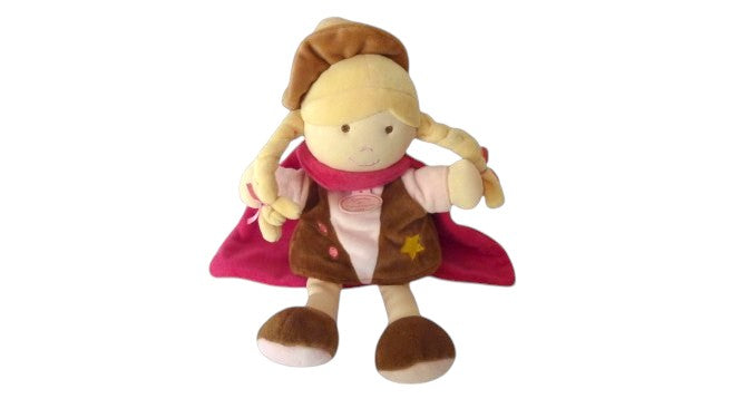 Peluche poupée - Demoiselle Cow Boy - Doudou et Compagnie - 25 cm