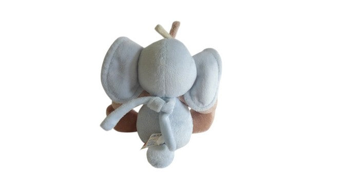Peluche musicale éléphant bleu marron - Les Rigolos - Nattou - 16 cm