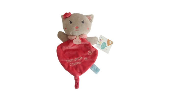 Doudou chat plat rose gris - BN0152 Baby'Nat