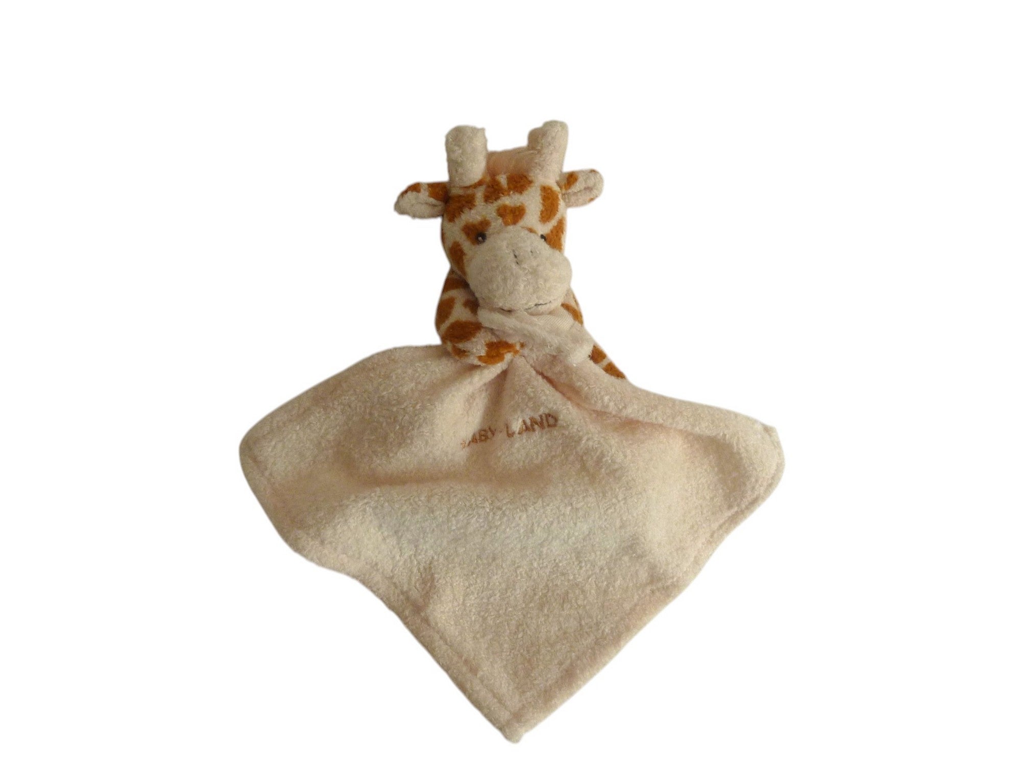Peluche girafe mouchoir crème marron - Baby Land