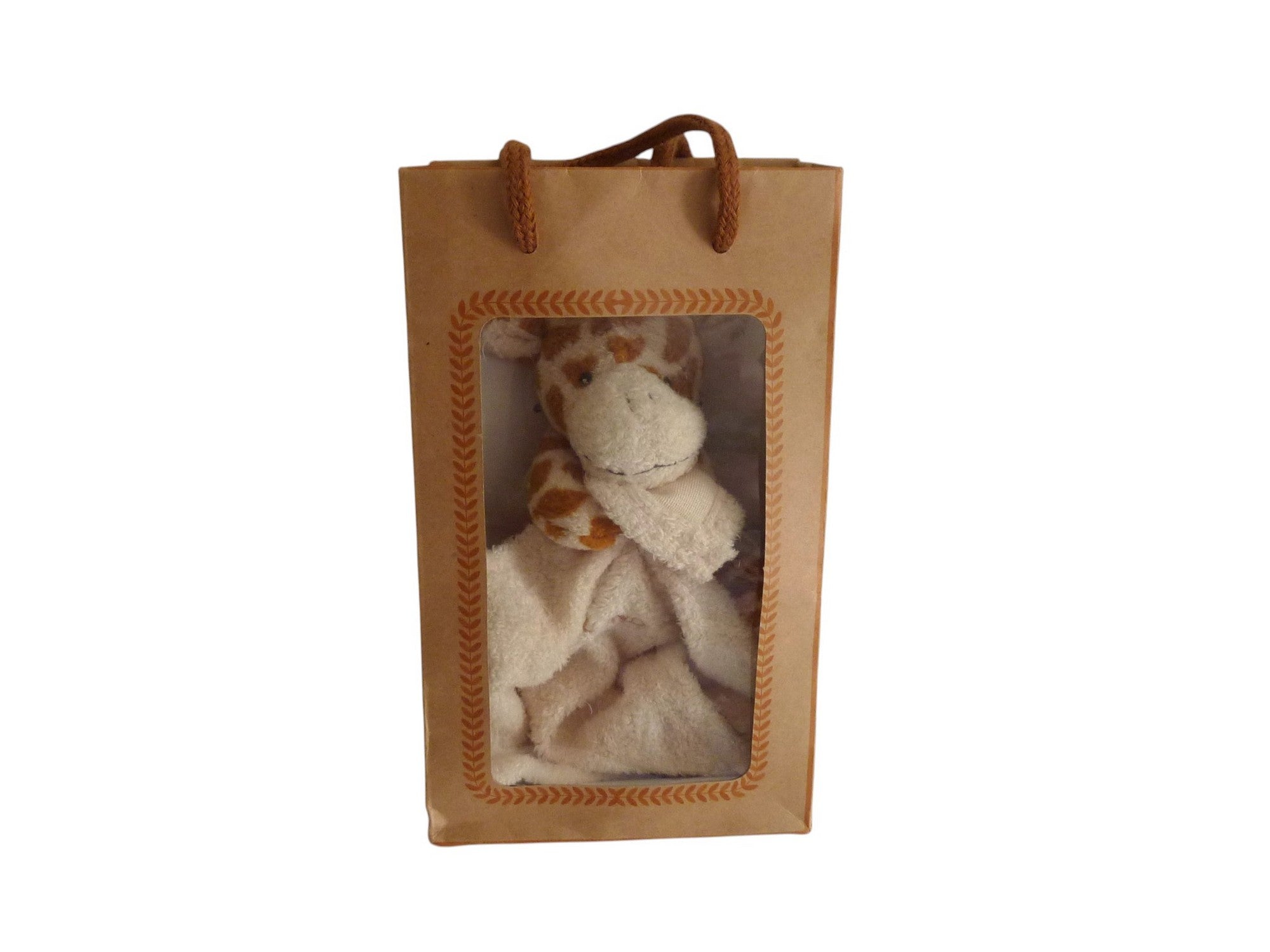 Peluche girafe mouchoir crème marron - Baby Land